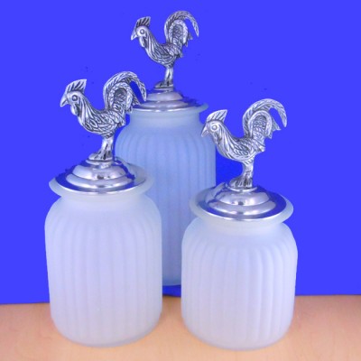 60004 FROSTED 3PC. CANISTER SET WITH LIDS